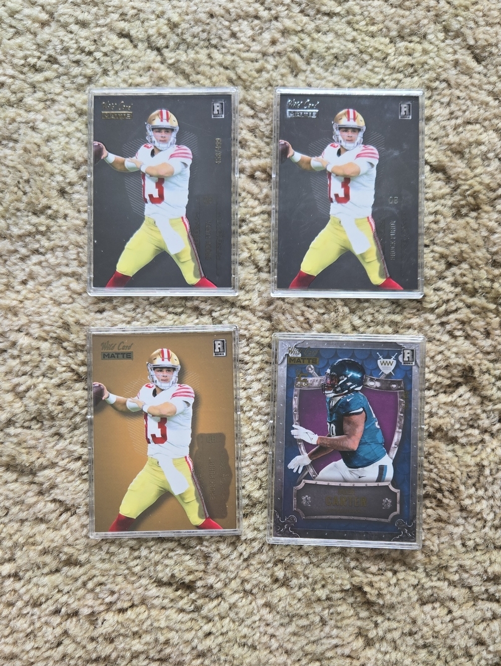 Football Trading Card Set - Matte and Premium Player Cards in Yellow, Red, Black